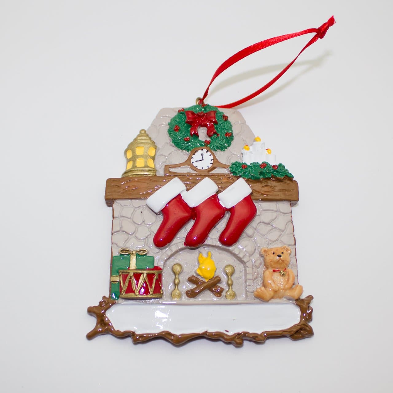 Fireplace Stockings - Christmas Ornament (Suitable for Personalization)