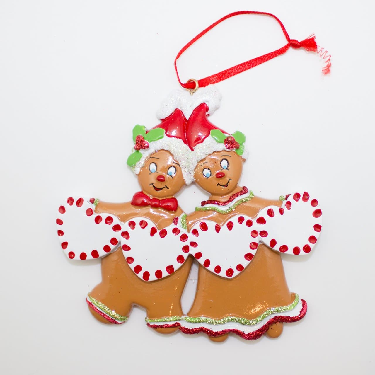 Gingerbread Man Hearts - Christmas Ornament (Suitable for Personalization)