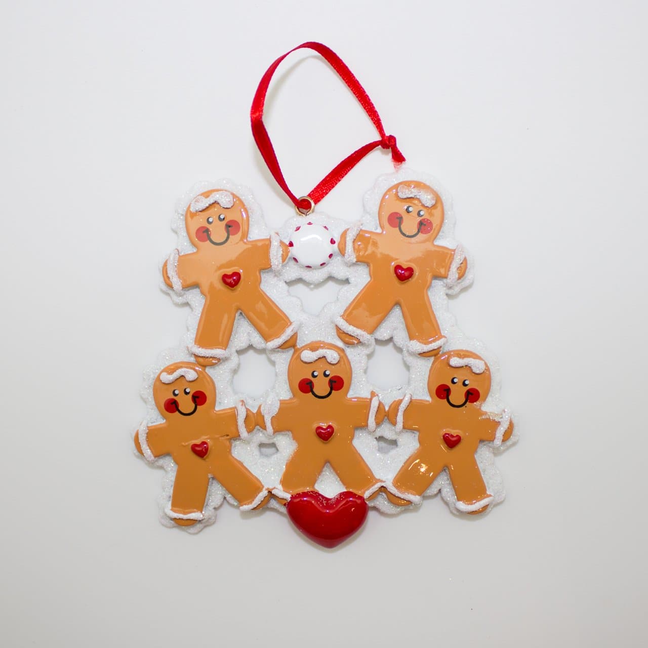 Gingerbread Man Heart - Christmas Ornament (Suitable for Personalization)