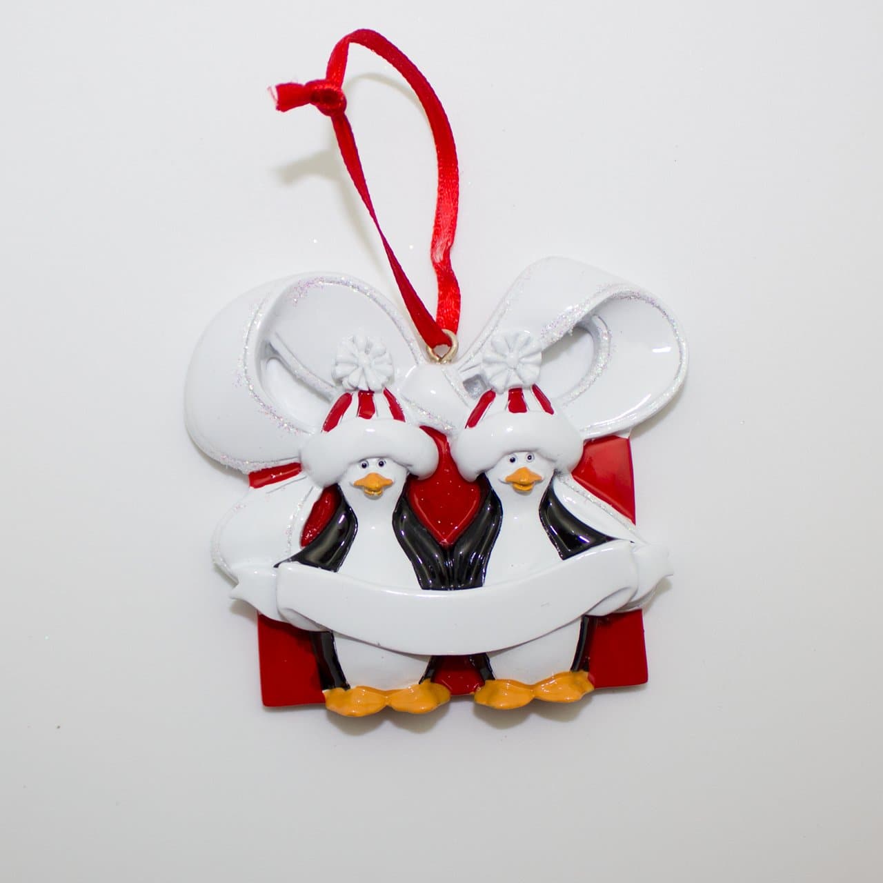 Penguin Present - Christmas Ornament (Suitable for Personalization)