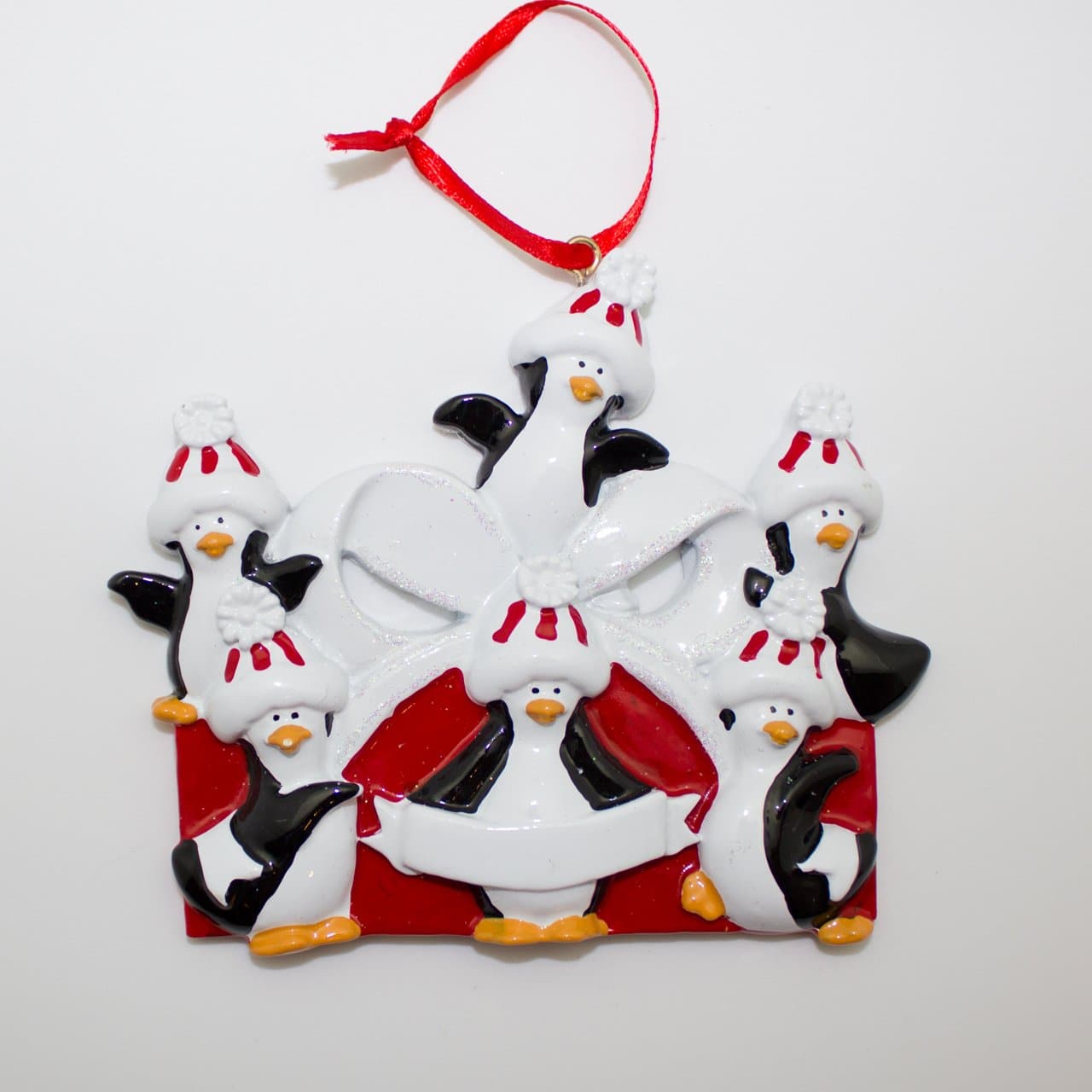 Penguin Present - Christmas Ornament (Suitable for Personalization)