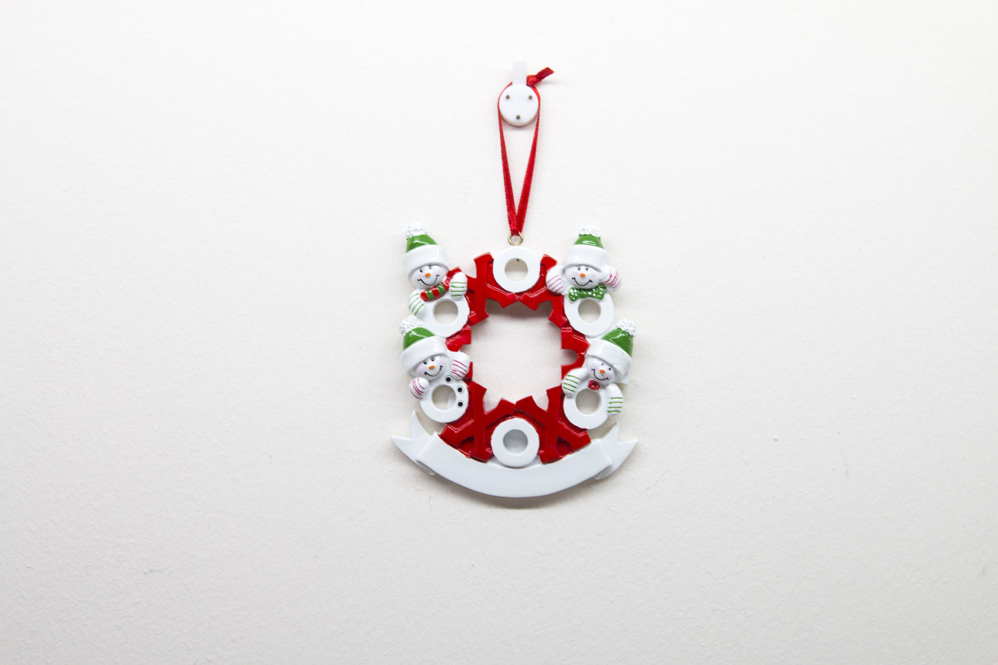 XOXO Wreath Snowman - Christmas Ornament (Suitable for Personalization)