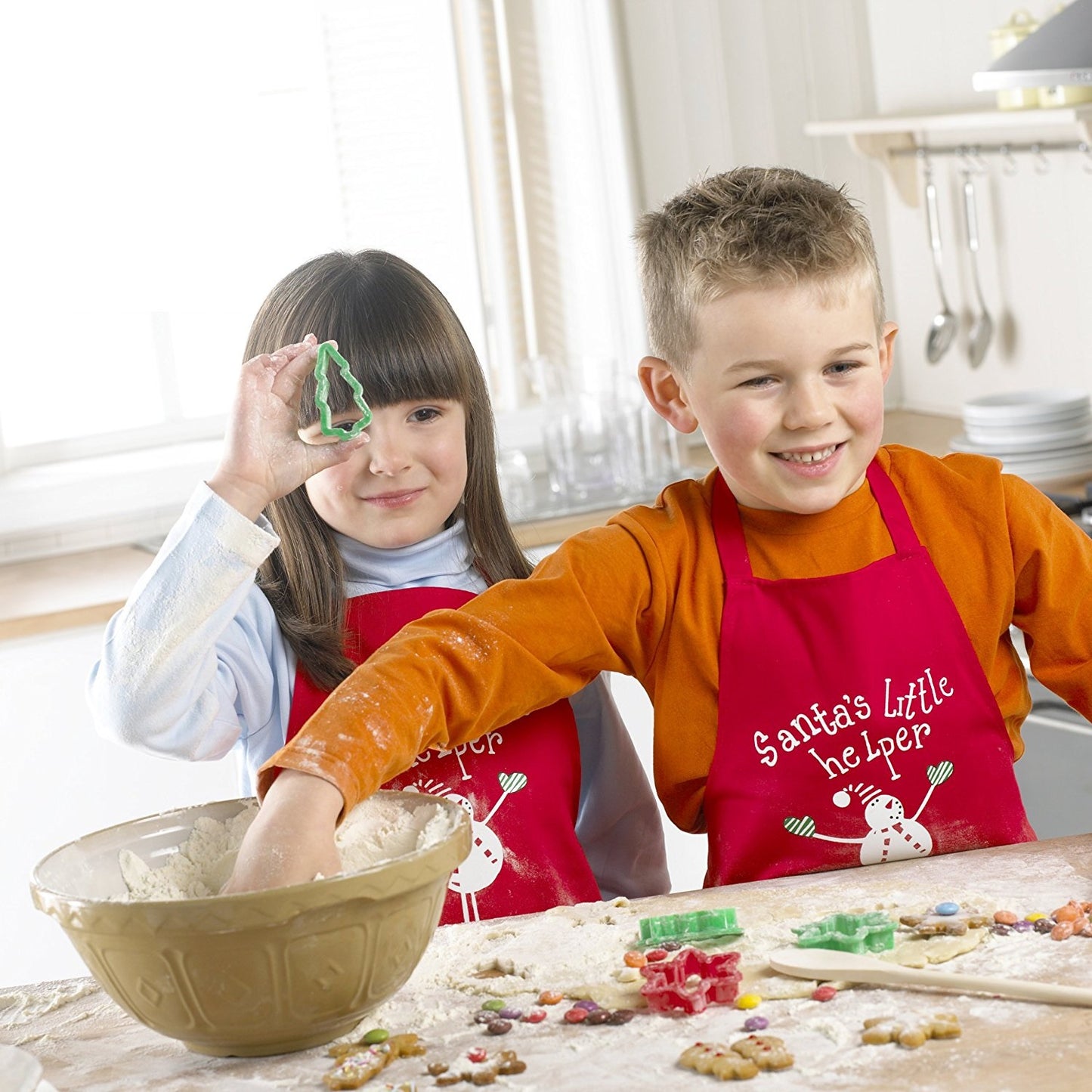 Cooksmart - Kids 2-pieces Apron & Chef Hat Set  (Santa's Little Helper)