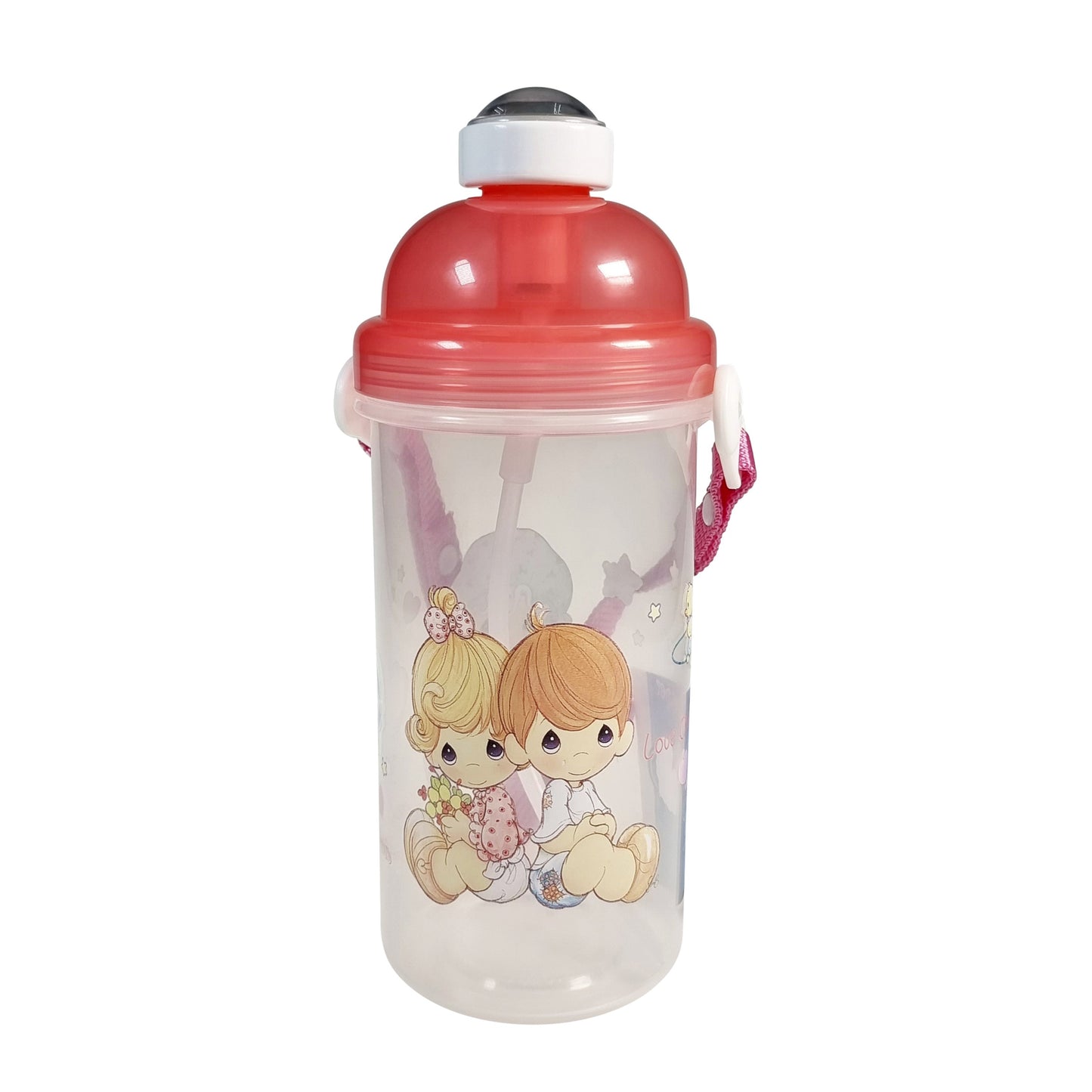 Precious Moments - BPA-free Kids Girl/Boy Canteen Water Bottle with Adjustable Strap & Straw (Children School)