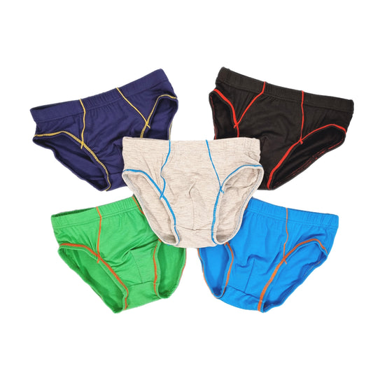 Boys Briefs with Contrast Stitching (5-Pack Set)