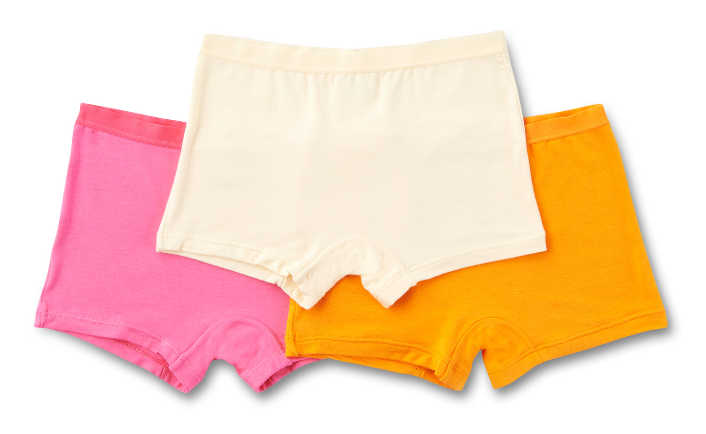 Girls Underwear Shortie (Thin Band) (Pack of 3) - Orange / Pink