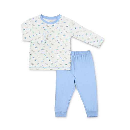 Blessed - Long Sleeve Bamboo Pyjamas Set (Blue Pants)