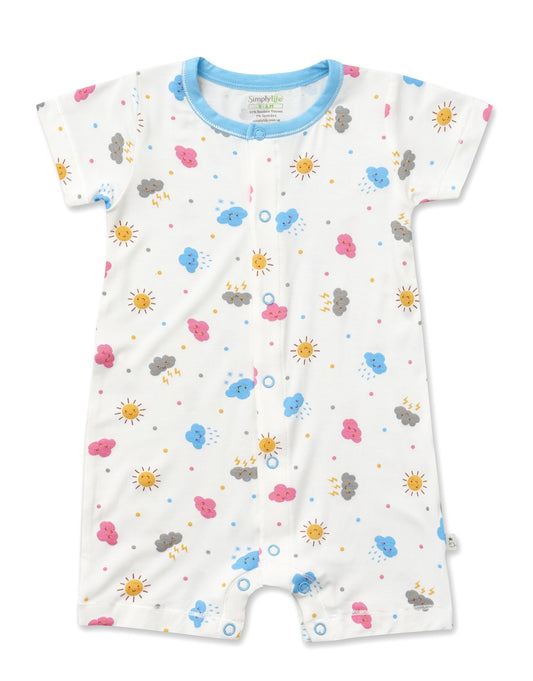 Weather - Short-sleeved Shortall with Front Snap Buttons