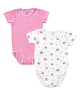 Stretchy Romper (Short Sleeve, Pack of 2) — Cute Penguins & Pink