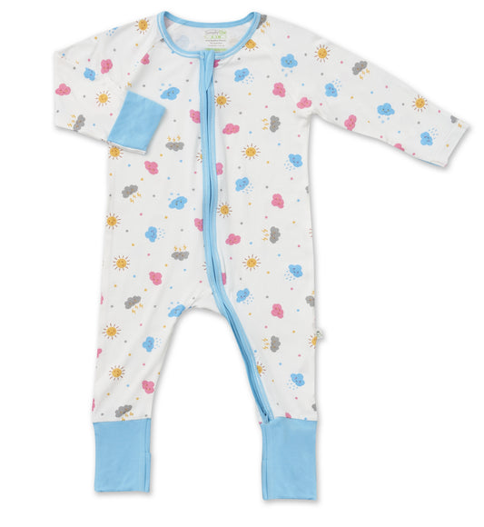 Weather - Baby Long-sleeved Zipper Sleepsuit (Foldable Mittens & Footies)