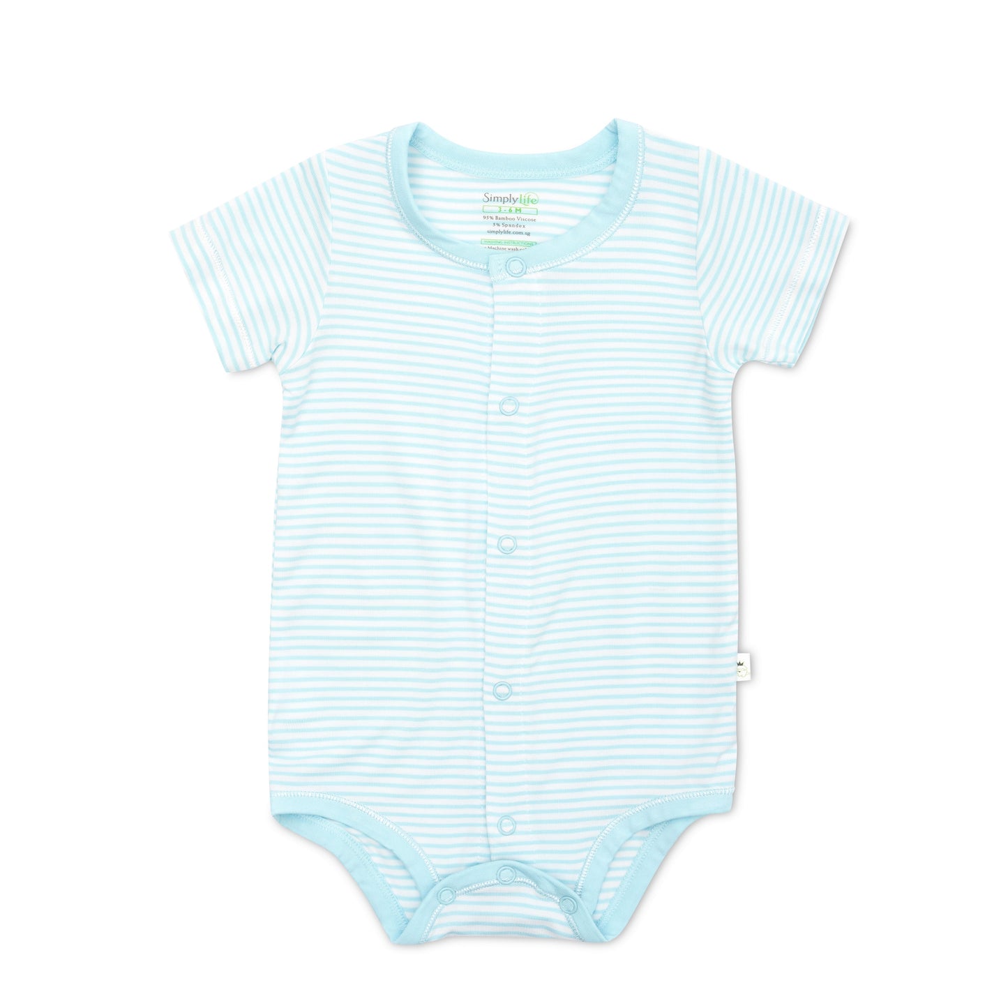 Short-sleeved Baby Bamboo Creeper (Front Buttons)