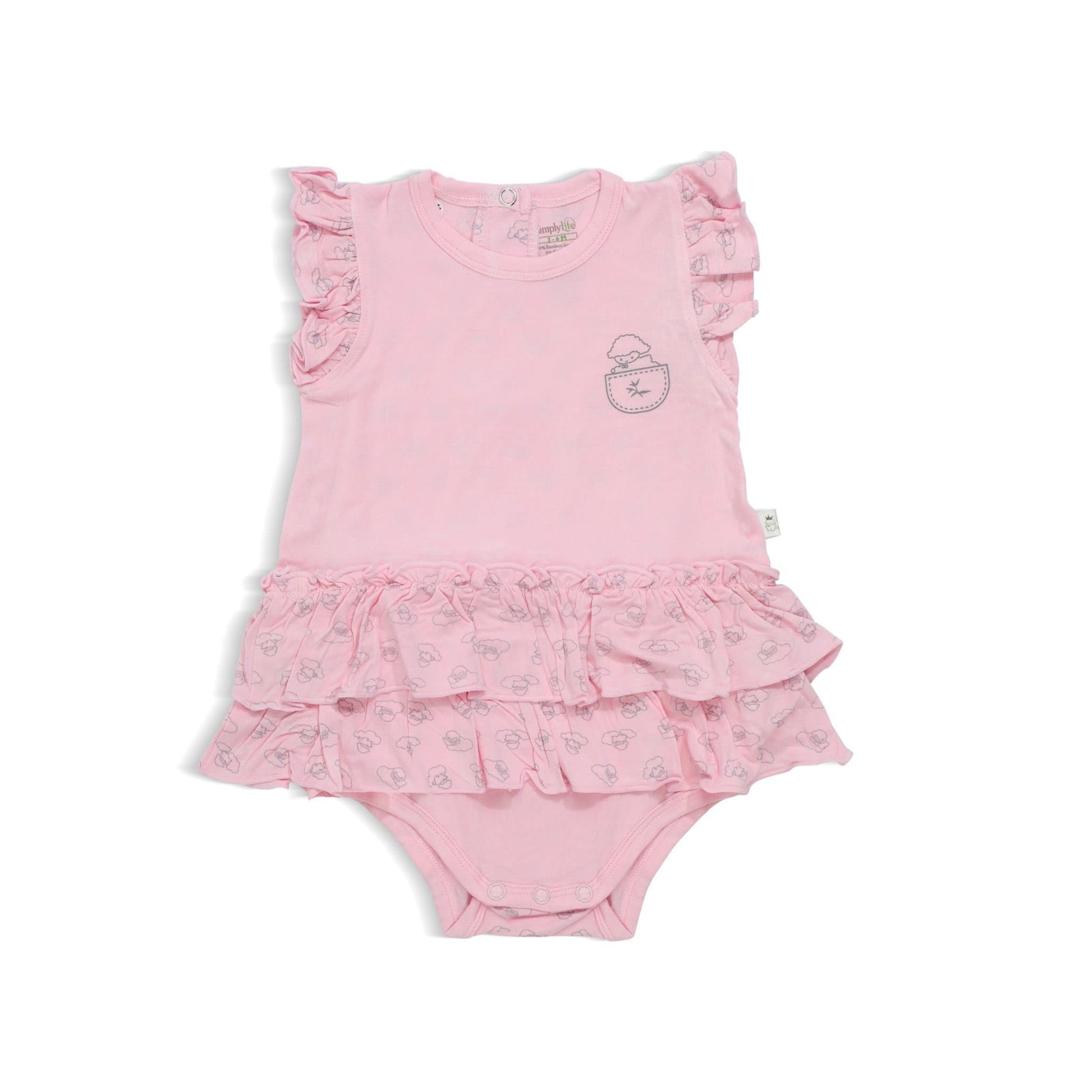 Adorable Lamb - Romper Dress with Frilled-sleeves and Double Frilled Bottom by simplylifebaby
