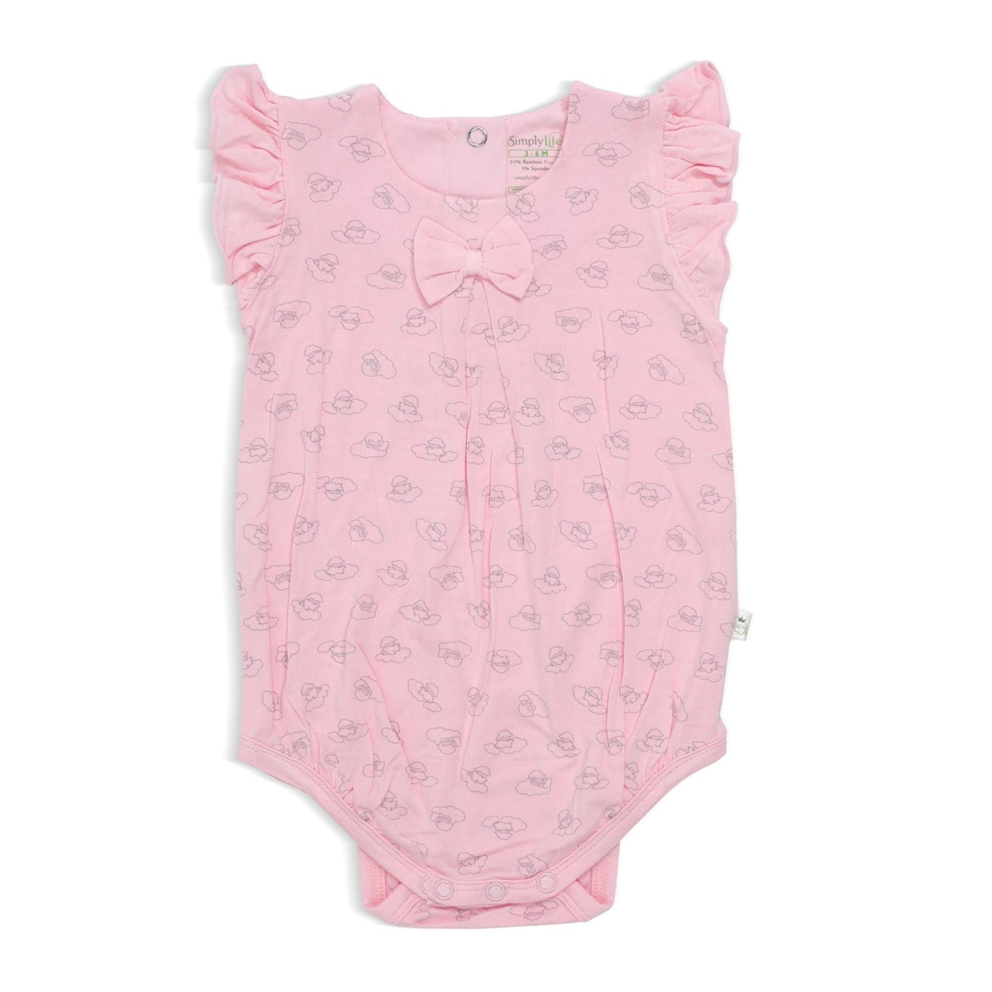 Baby Romper (Frilled Sleeves & Bow)