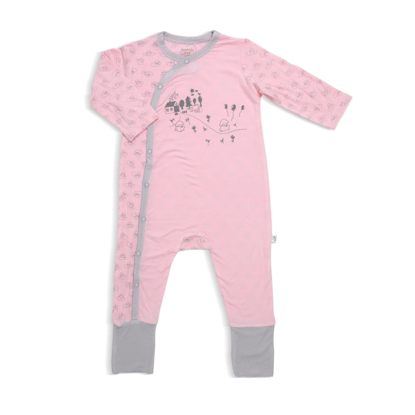 Adorable Lamb - Sleepsuit with Side Snap Button and Spot Print - Folded Footie by simplylifebaby