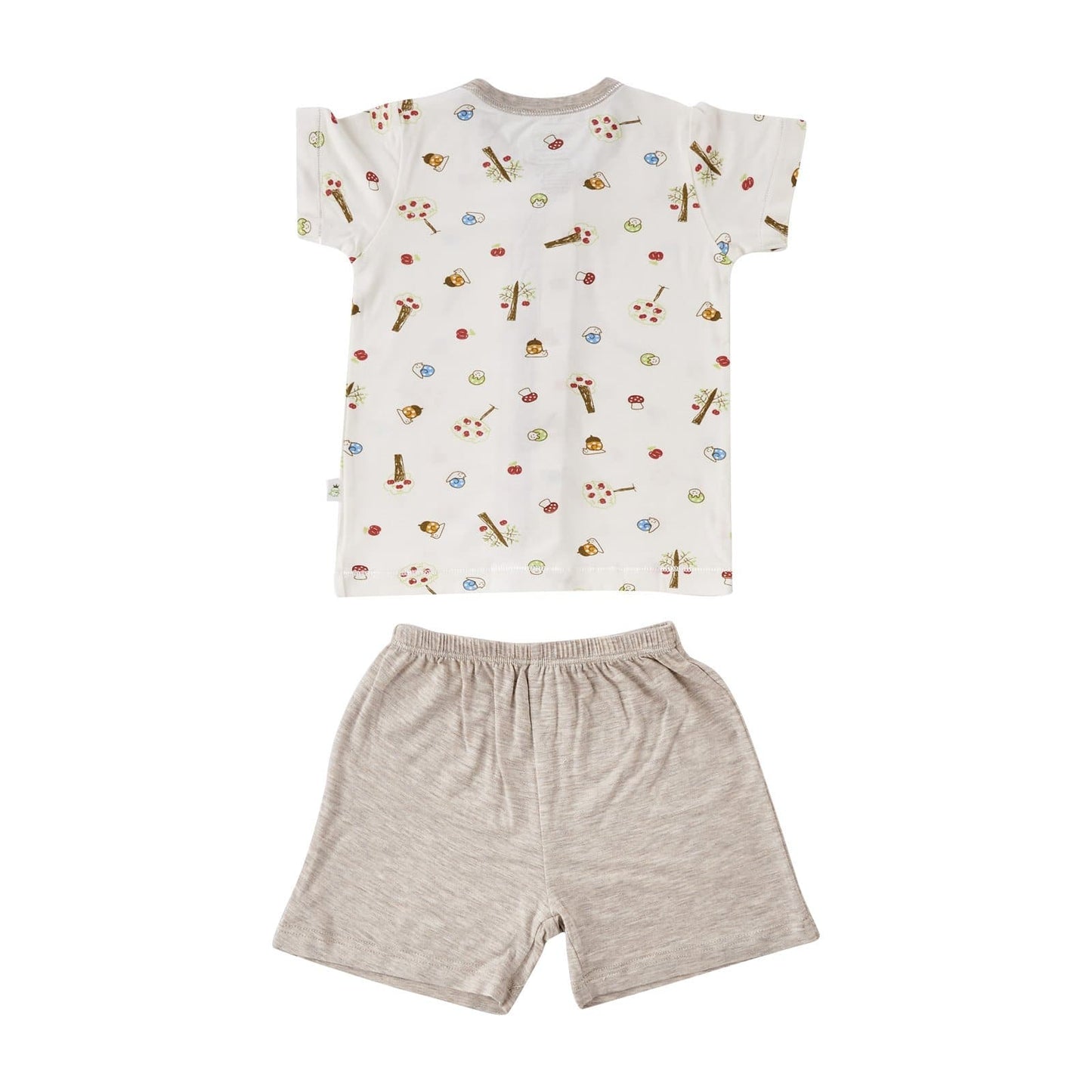 Apples - Short sleeved button vest with shorts (Khaki) - Simply Life