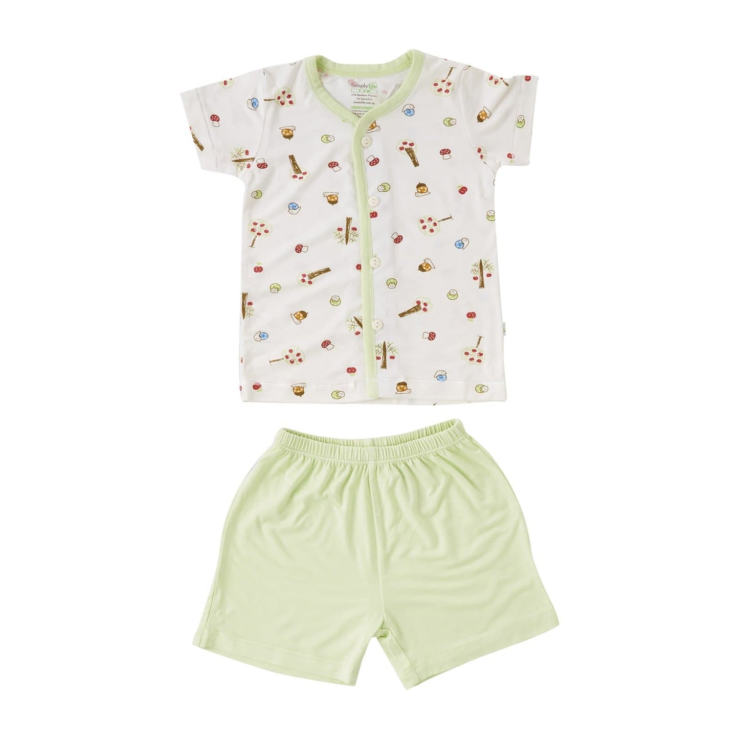 Short Sleeved Button Vest with Shorts Set