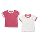Basic Tee (Folded Sleeves, Pack of 2) — Scandinavian Leaves / Red