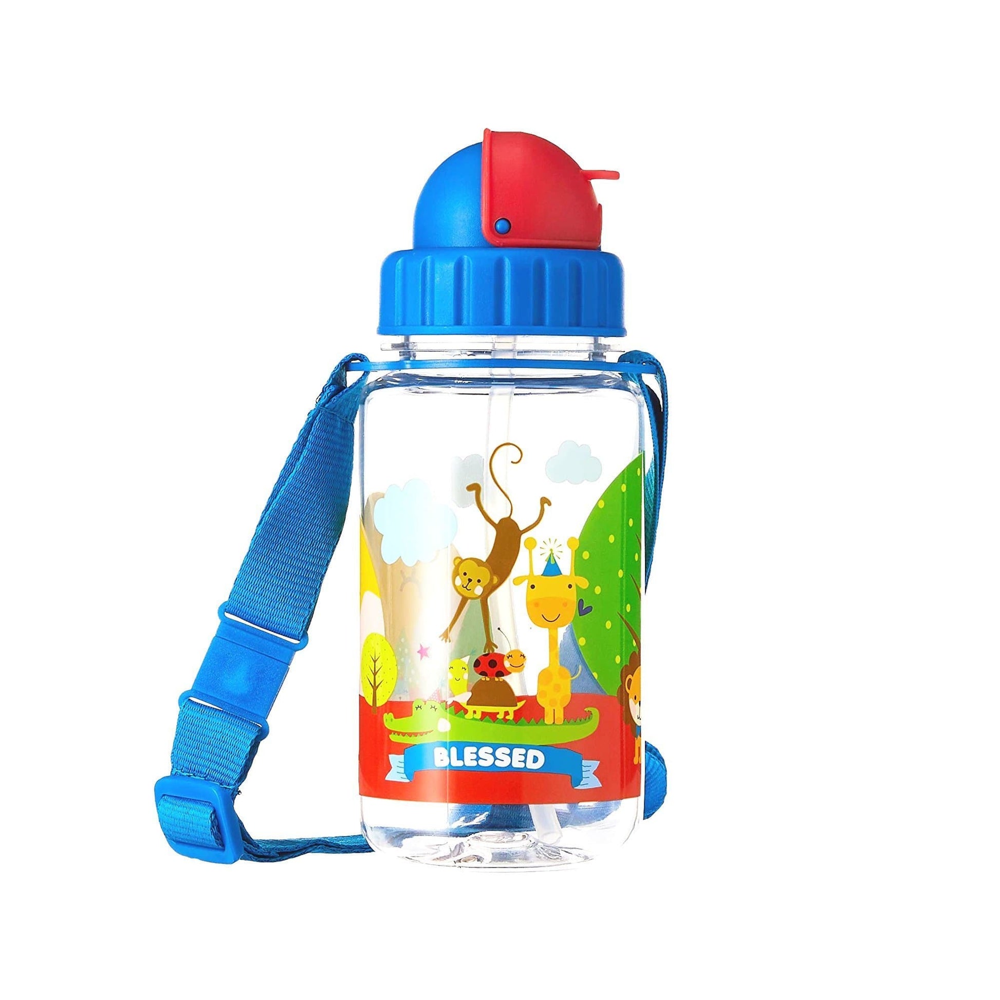 Blessed - 350 ml Water Bottle with Straw Lid and Strap - Simply Life