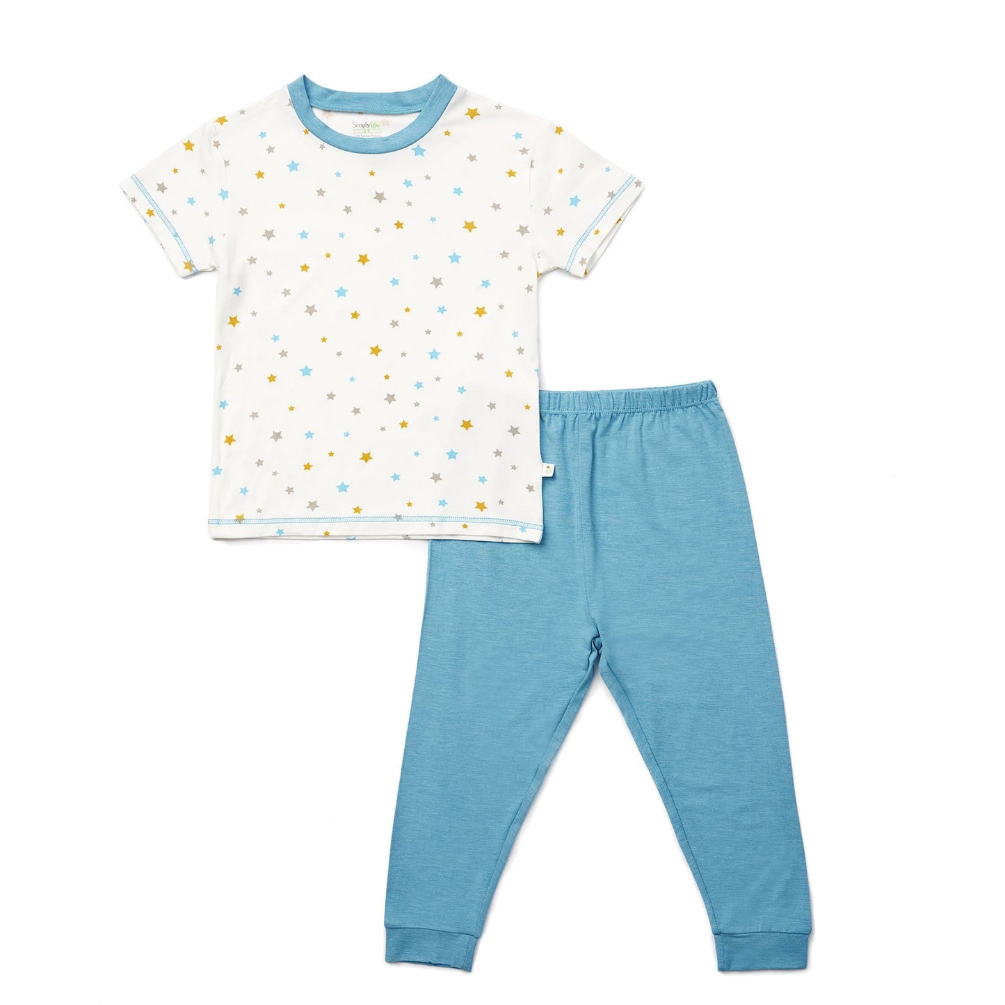 Blue Stars - Short Sleeve Bamboo Pyjamas Set
