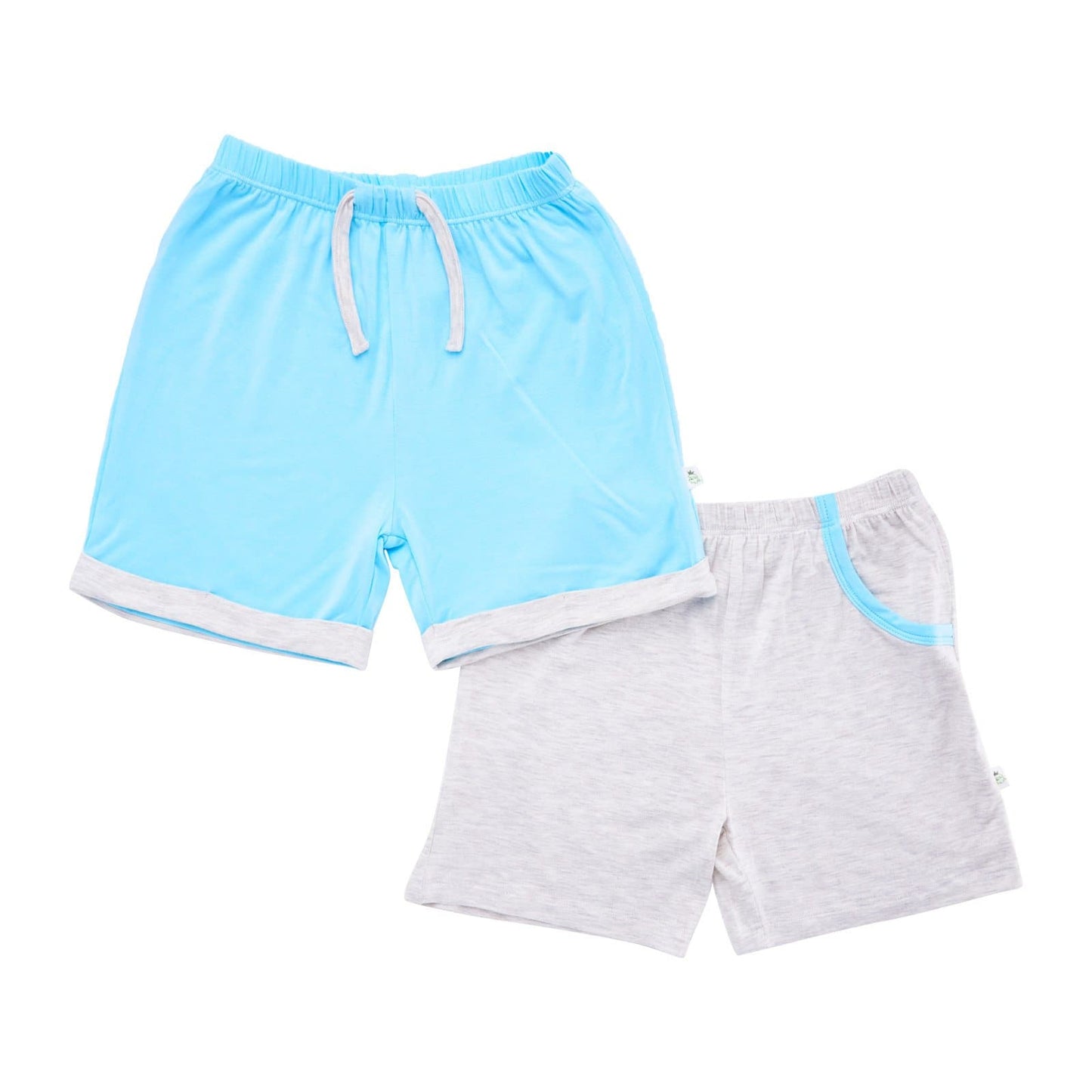 Boys - Shorts with Mocked Pocket/Drawstring (Sandwash Grey & Turquoise)