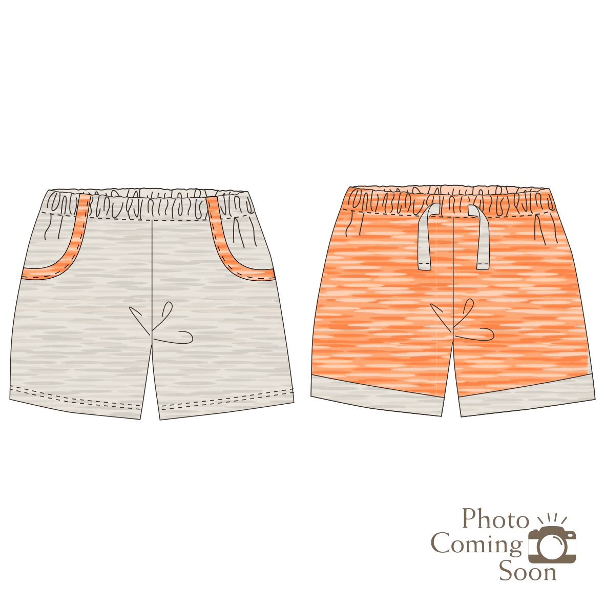 Khaki & Orange - Kids Shorts (Pack of 2)