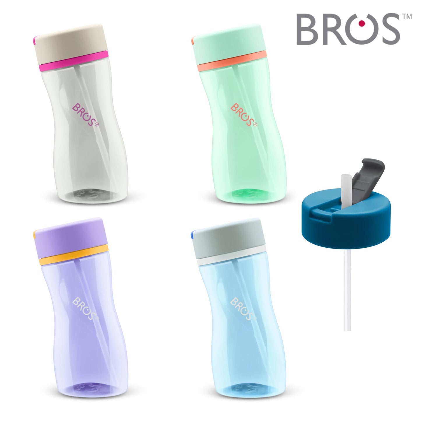 BROS - Yoga - 450ml Water Bottle with Straw Lid