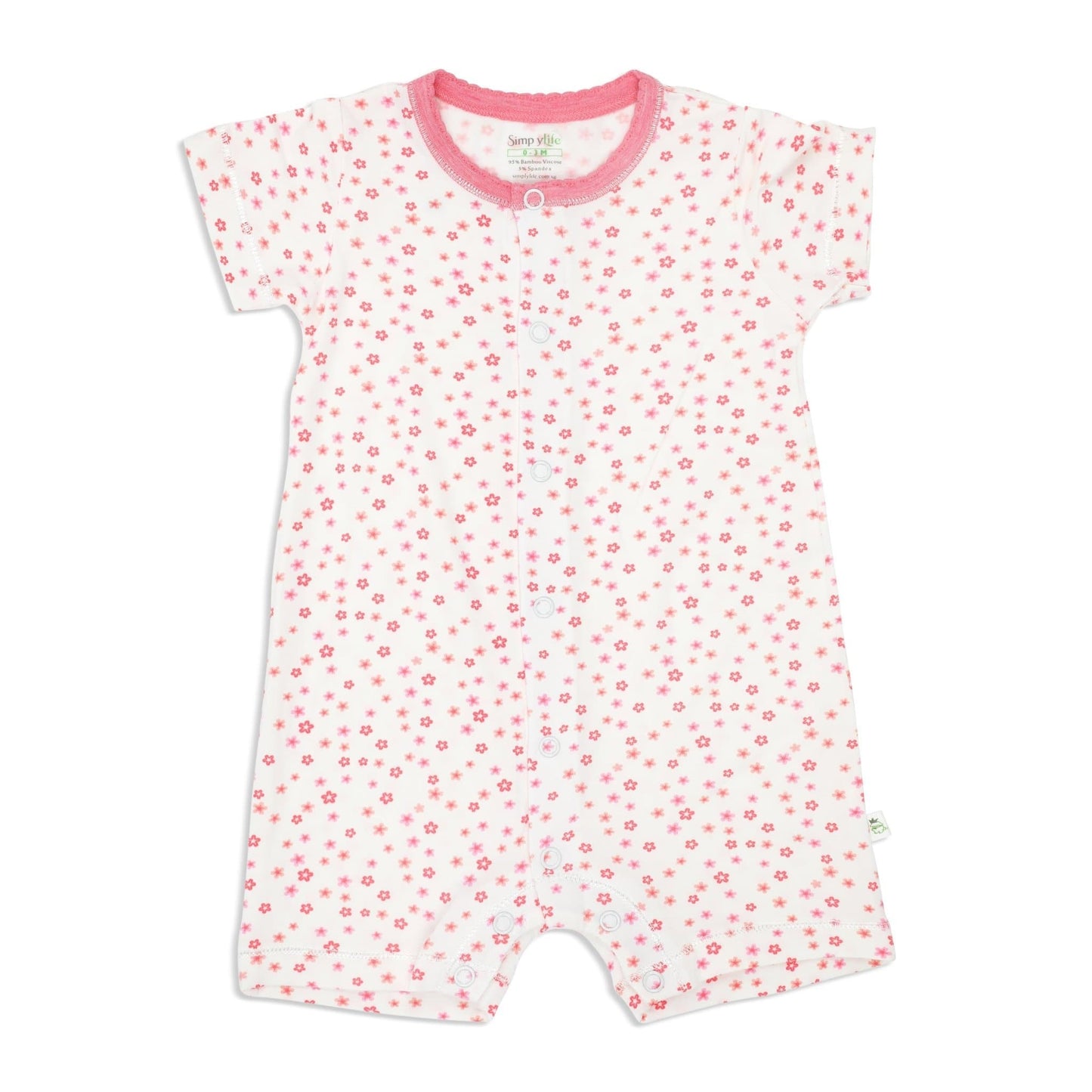 Short-sleeved Baby Shortall (Front Snap Buttons)