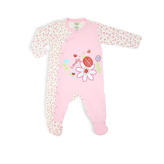 Full of Life (Ladybird) - Side Snap Button Sleepsuit with Footie and Spot Print by simplylifebaby