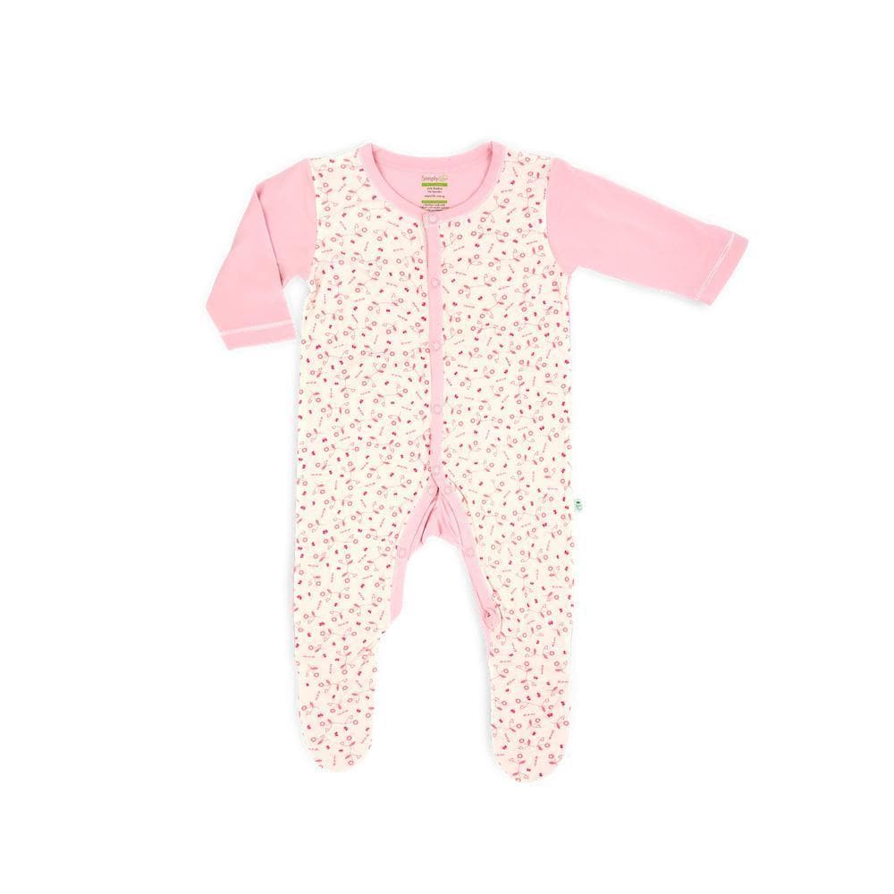 Full of Life - Long-sleeved Button Sleepsuit with Footie - Simply Life
