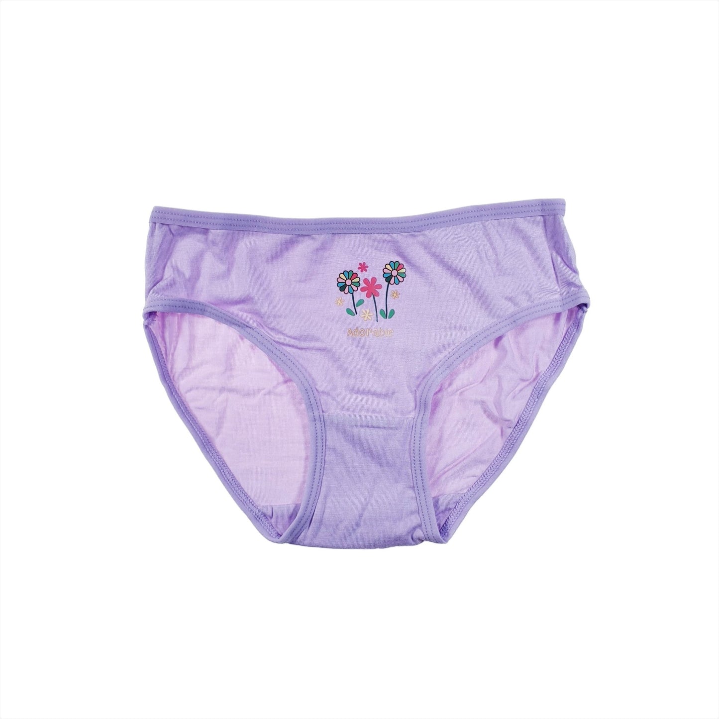 Girls Briefs (5-Pack Set) - Floral - Printed With Elastic Band