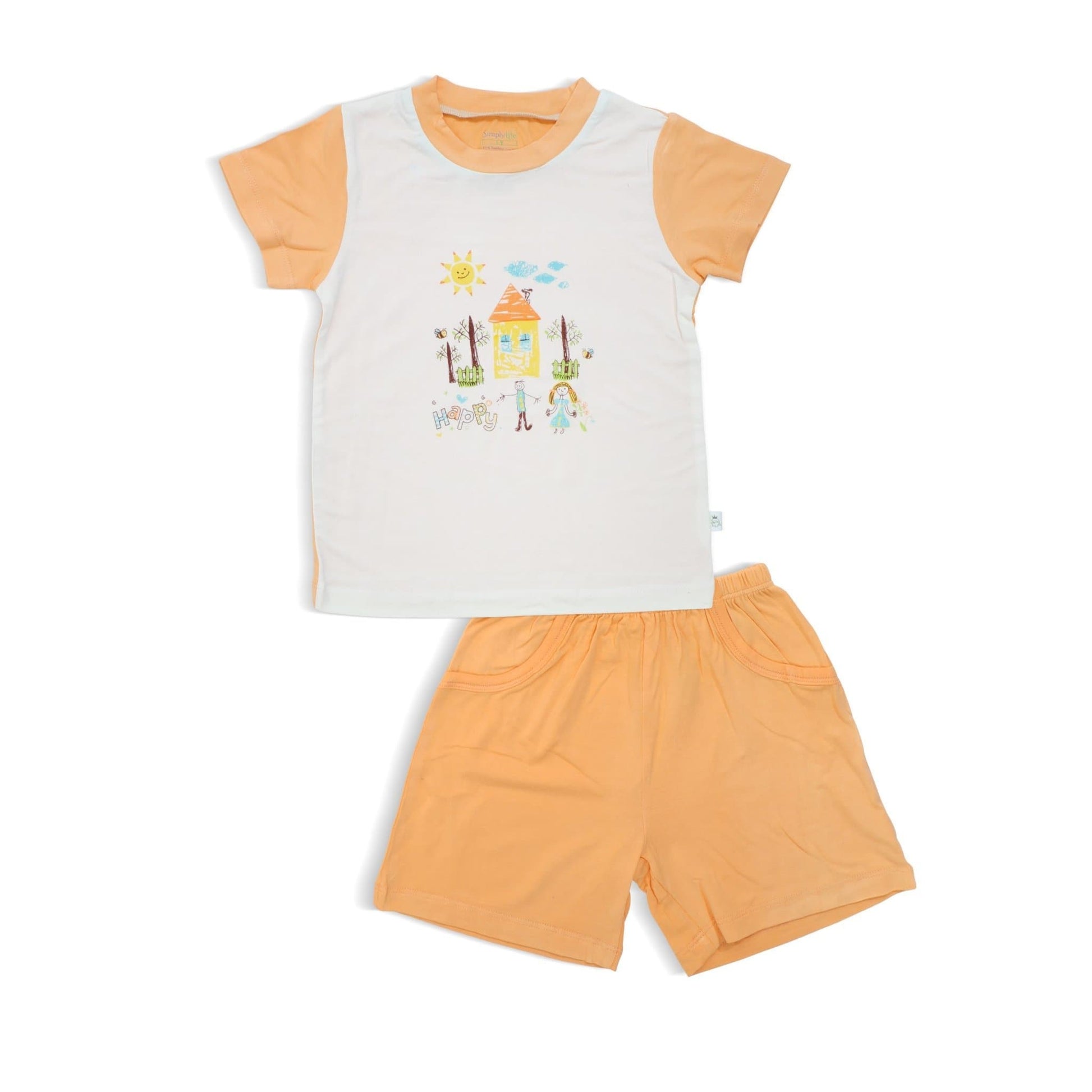 Happy - Shorts & Tee Set with Spot Print (mock pockets) by simplylifebaby