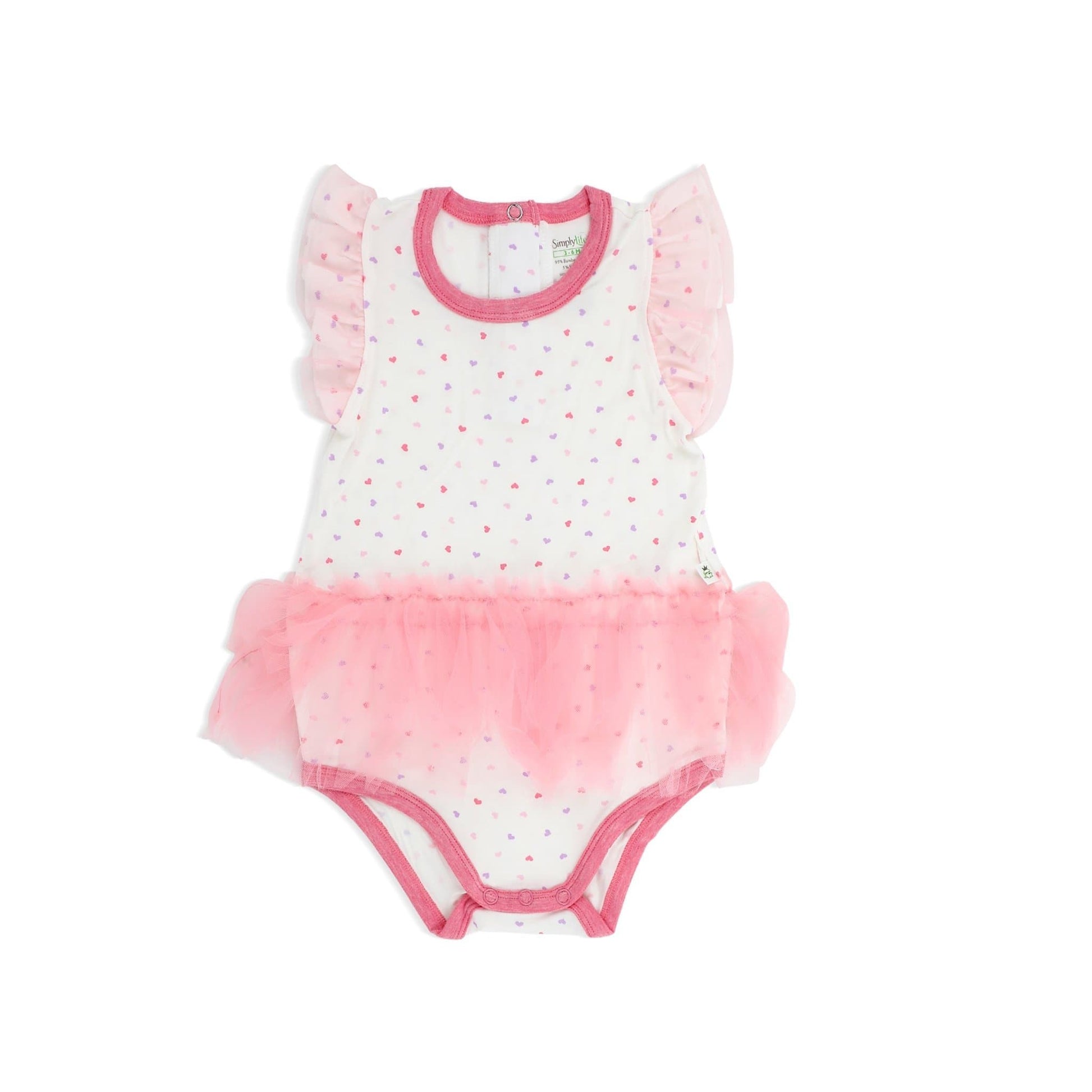 Hearts - Romper with Frilled-sleeves and Soft tulle Skirt - Simply Life