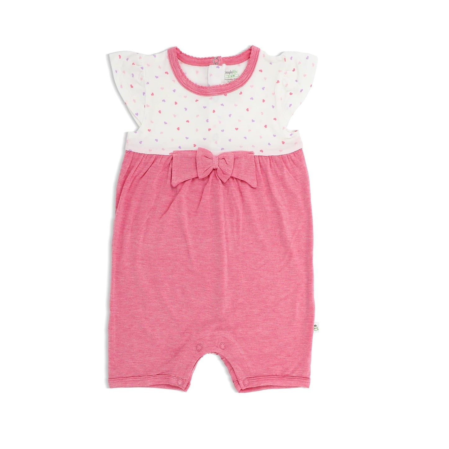 Hearts - Shortall cap-sleeved with bow & puffed trims at neckline - Simply Life