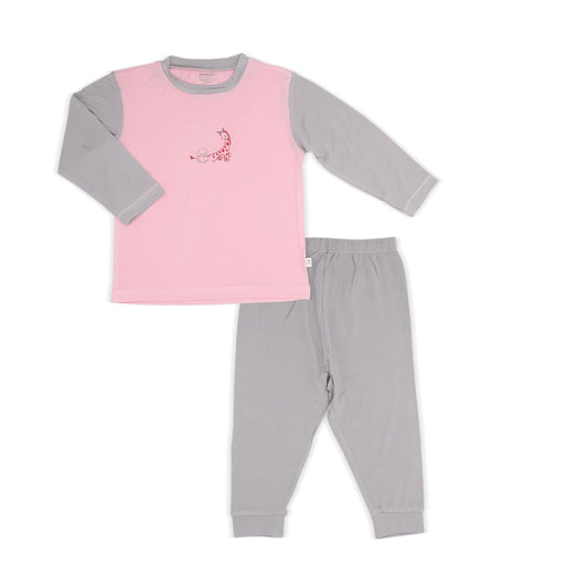 Joy Ride - Pyjamas Set (Pink & Grey with Spot Print) - Simply Life