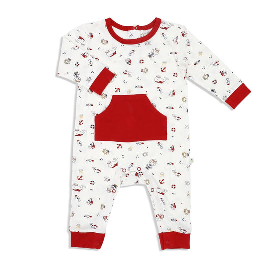 Marine - Long-sleeved Sleepsuit with Front Pocket - Simply Life