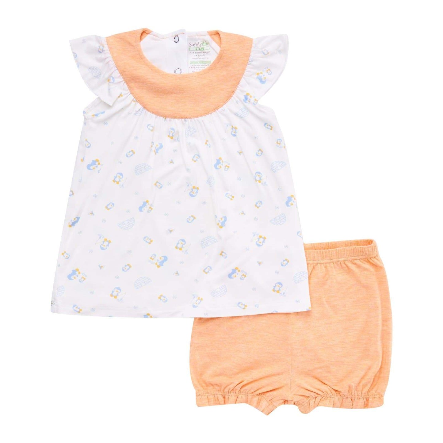 Penguins - Blouse with cap-sleeves & bloomer shorts (2pc Set) - Simply Life