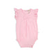 Romper (Frilled Sleeves & Bow) — Pink