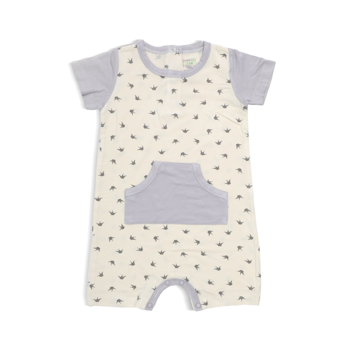 Royale - Short-sleeved Shortall with Front Pockets by simplylifebaby
