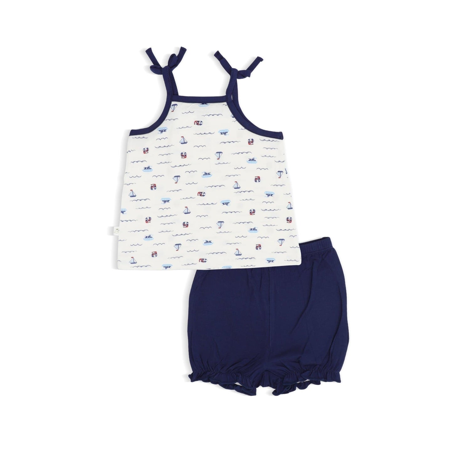 Sailing - Blouse with Spaghetti Tie & Bloomer Shorts Set by simplylifebaby