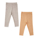 Basic Leggings (Pack of 2) — Orange & Khaki