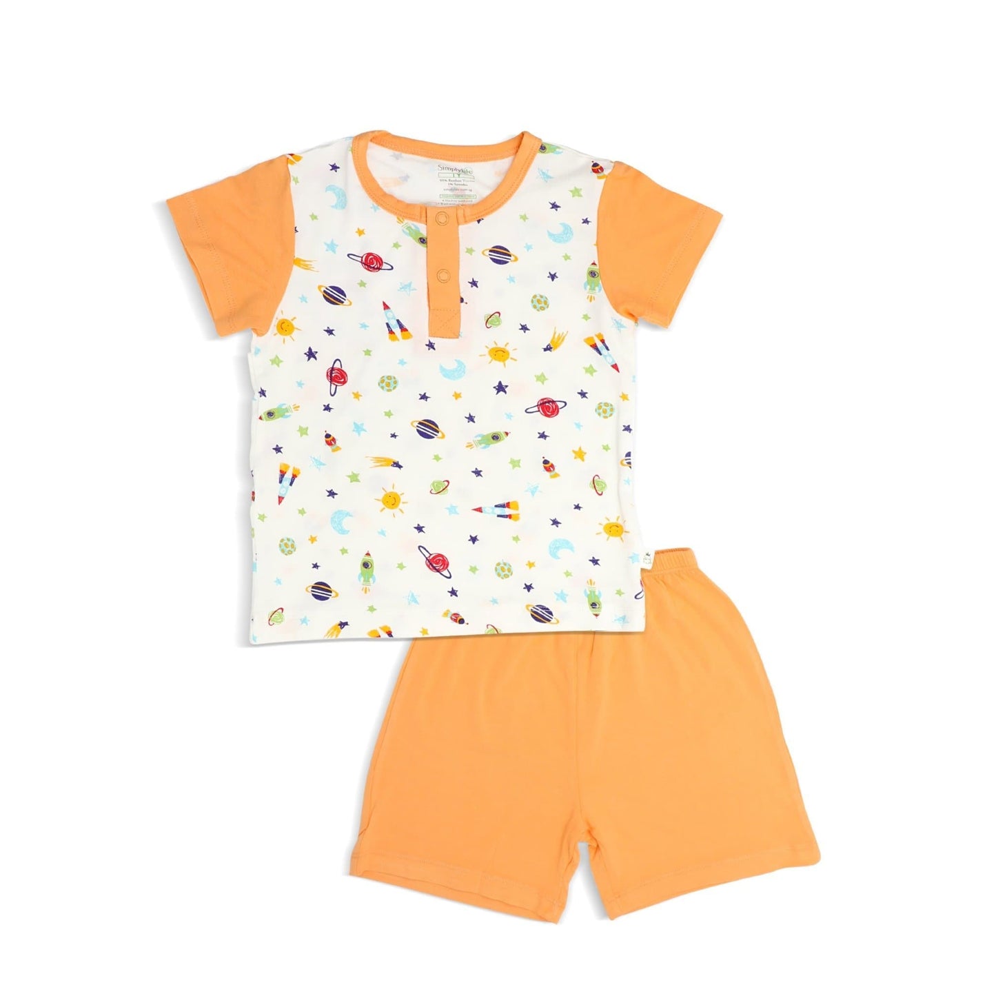 Spaceships - Shorts & Tee Set with Snap Buttons by simplylifebaby