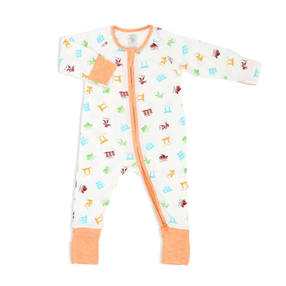 Travel - Baby Long-sleeved Zipper Sleepsuit (Foldable Mittens & Footies)